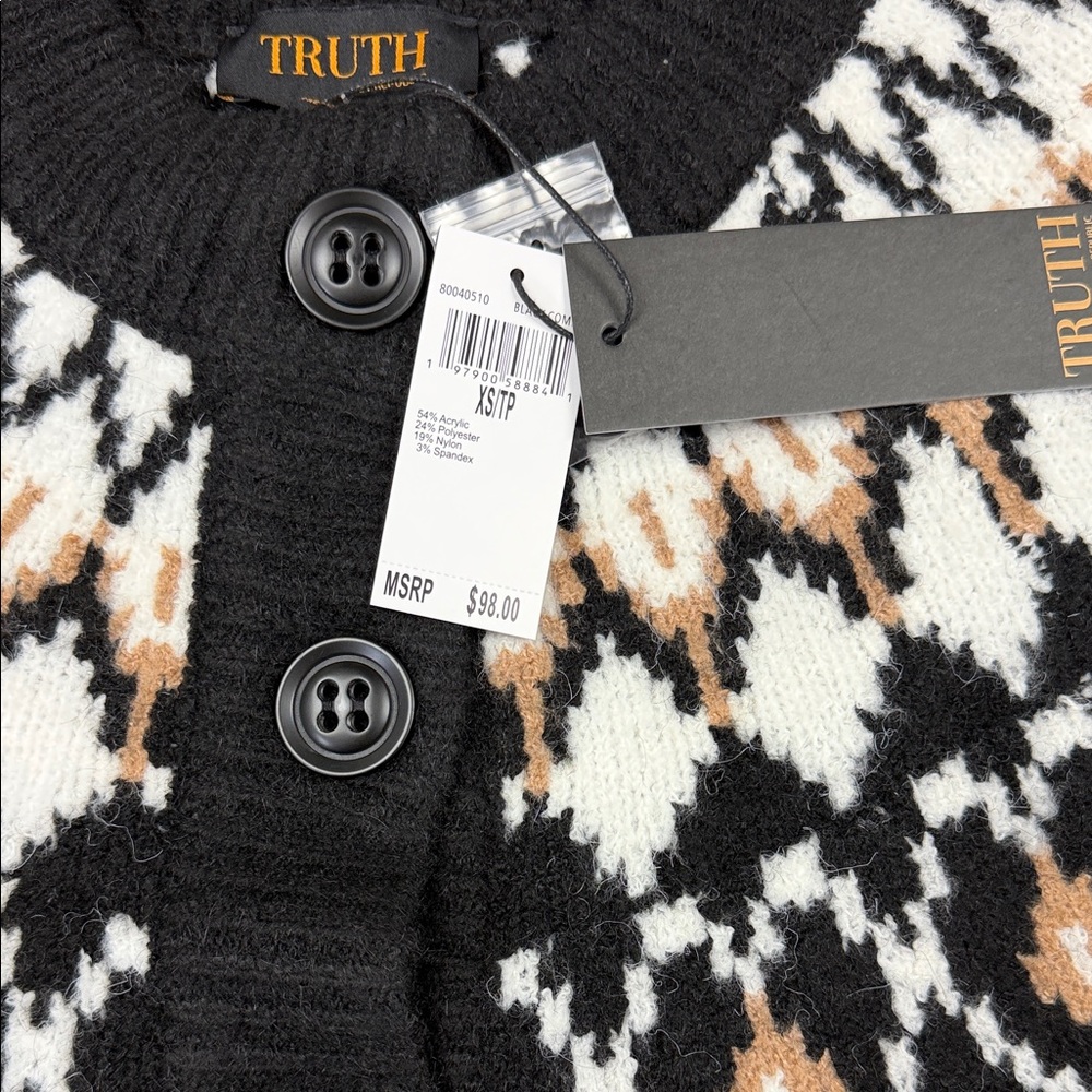 Truth by Republic Long Sleeve Knit Button Up Women's Cardigan NWT Size XS - Picture 6 of 8